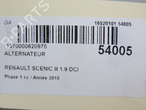 Used Alternator RENAULT SCÉNIC III (JZ0/1_) 1.9 dCi (JZ0J, JZ1J, JZ1K, JZ1S) (131 hp) 31077282