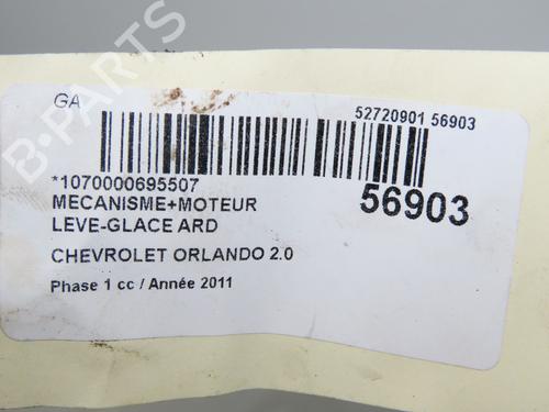 Used Rear right window mechanism CHEVROLET ORLANDO (J309) 2.0 D (163 hp) 31865294