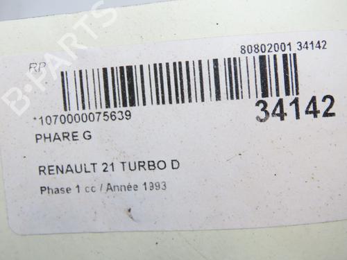 Used Left headlight Left headlight RENAULT 21 Saloon (L48_) 2.1 Turbo-D (L48A, L48W, L487, L488) (88 hp) 23177726 23177726