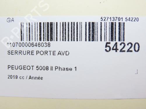 Front right lock PEUGEOT 5008 II (MC_, MJ_, MR_, M4_) 1.2 THP (MRHNYH, MRHNYW, MRHNSJ, MRHNSU, MRHNSM) | BP28831614C97 