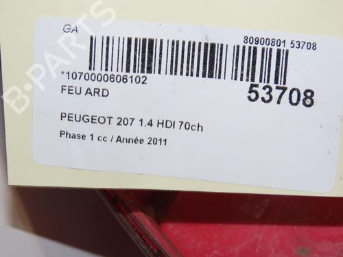 Used Right taillight PEUGEOT 207 (WA_, WC_) 1.4 HDi (68 hp) 32223426