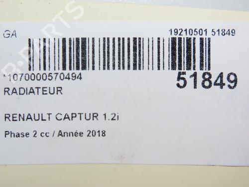 Used Water radiator Water radiator RENAULT CAPTUR I (J5_, H5_) 1.2 TCe 120 (118 hp) 33680981 33680981
