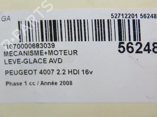 Used Front right window mechanism PEUGEOT 4007 (VU_, VV_) 2.2 HDi (156 hp) 30522339