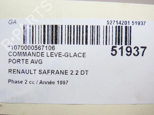 Venstre Foran elrute bryter RENAULT SAFRANE II (B54_) 2.2 dT (B54G) (113 hp) 28802052