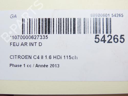 Højre baglygte bagklap CITROËN C4 II (NC_) 1.6 HDi 115 | BP28832600C80