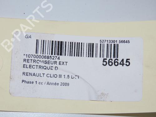 right-mirror-renault-clio-iii-br01-cr01-2005-2006-2007-2008-2009-2010-2011-2012-2013-2014-32200858 main image