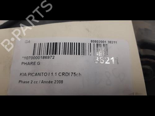 Used Left headlight KIA PICANTO I (SA) 1.1 CRDi (75 hp) 9603103