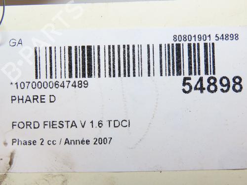 Right headlight FORD FIESTA V (JH_, JD_) 1.6 TDCi | BP29441825C29 
