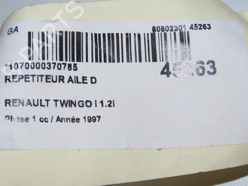 Used Right side indicator Right side indicator RENAULT TWINGO I (C06_) 1.2 (C066, C068) (58 hp) 34201728 34201728