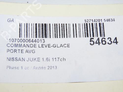 Left front window switch NISSAN JUKE (F15) 1.6 | BP29551208I27 - Image 2