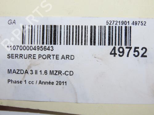 rear-right-lock-mazda-3-bl-2008-2009-2010-2011-2012-2013-2014-33417813 main image