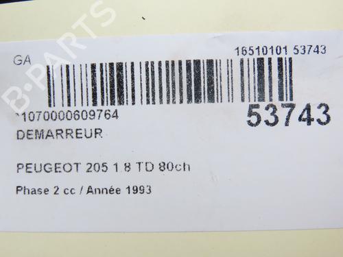 Used Starter PEUGEOT 205 II (20A/C) 1.8 XDT (79 hp) 30366623