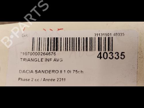 Used Left front suspension arm DACIA SANDERO II 1.0 SCe 75 (B8JC, B8JD, B8NC) (73 hp) 14876497