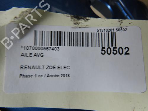 Used Left front fenders RENAULT ZOE (BFM_) ZOE (92 hp) 31575801