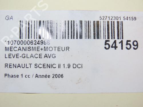 Used Front left window mechanism RENAULT GRAND SCÉNIC II (JM0/1_) 1.9 dCi (JM14) (131 hp) 28831202