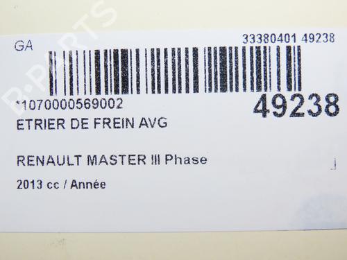 Used Left front brake caliper RENAULT MASTER III Van (FV) 2.3 dCi 125 FWD (FV0C, FV0D, FV0G, FV0H, FV0J, FV0K,... (125 hp) 24344393