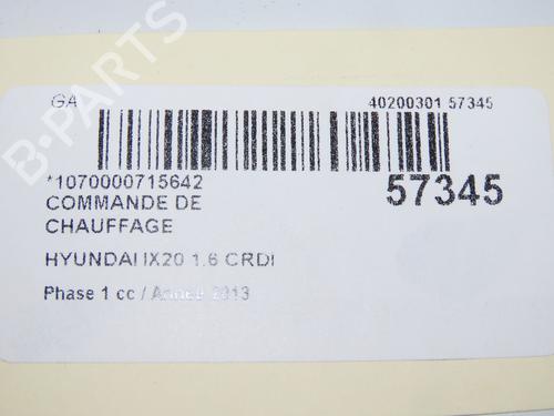 Commande Chauffage HYUNDAI ix20 (JC) 1.6 CRDI (116 hp) 32768839