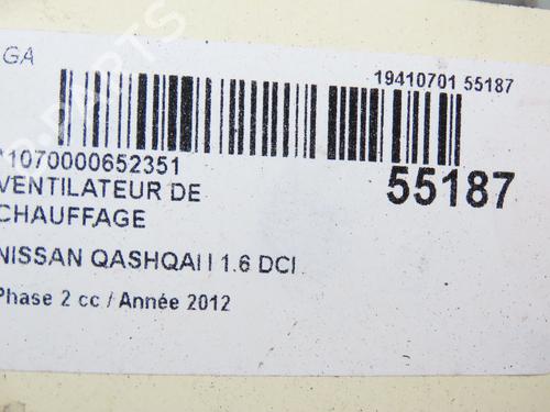 Heater blower motor NISSAN QASHQAI I (J10, NJ10) 1.6 dCi All-wheel Drive | BP29045736M62 