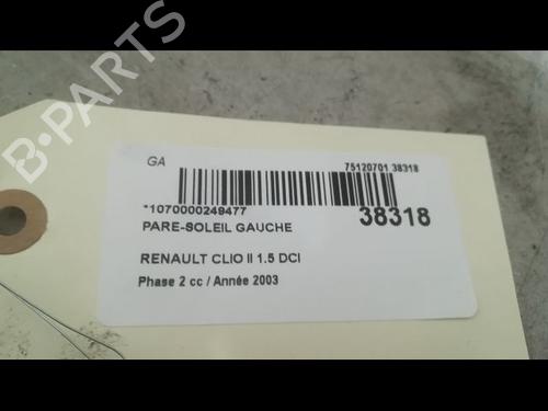 Used Left sun visor Left sun visor RENAULT CLIO II (BB_, CB_) 1.5 dCi (B/CB07) (65 hp) 23177521 23177521
