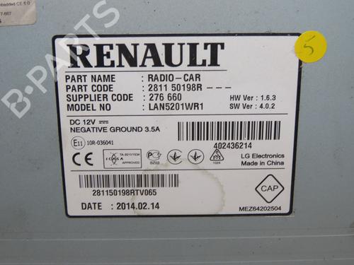 Radio RENAULT CAPTUR I (J5_, H5_) 0.9 TCe 90 | BP36819884E6 - Image 5