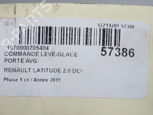 Left front window switch RENAULT LATITUDE (L70_) 2.0 dCi 175 (L70Y, L734) | BP40205540I27  - Image 6