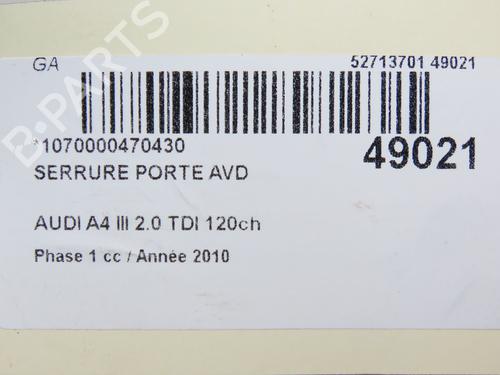 Front right lock AUDI A4 B8 (8K2) 2.0 TDI | BP28968768C97 