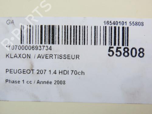 Used Horn PEUGEOT 207 (WA_, WC_) 1.4 HDi (68 hp) 31120087