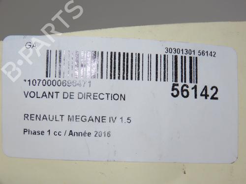 Volant RENAULT MEGANE IV Hatchback (B9A/M/N_) 1.5 dCi 110 (B9A3) (110 hp) 31155096