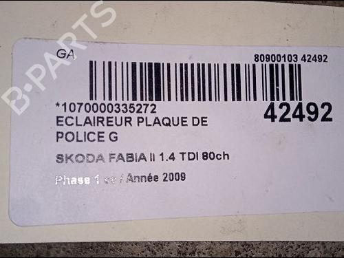 Licence plate light SKODA FABIA II (542) 1.4 TDI | BP14880775I40 