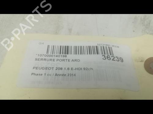 Used Rear right lock PEUGEOT 208 I (CA_, CC_) 1.6 HDi (92 hp) 9600952