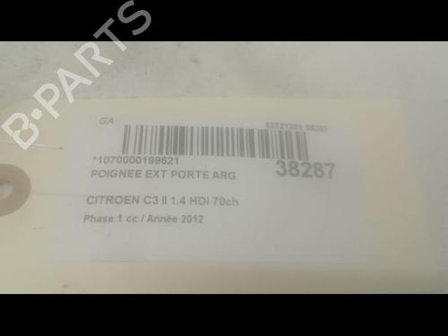 Used Rear left exterior door handle CITROËN C3 II (SC_) 1.4 HDi 70 (SC8HZC, SC8HR0, SC8HP4) (68 hp) 9603896