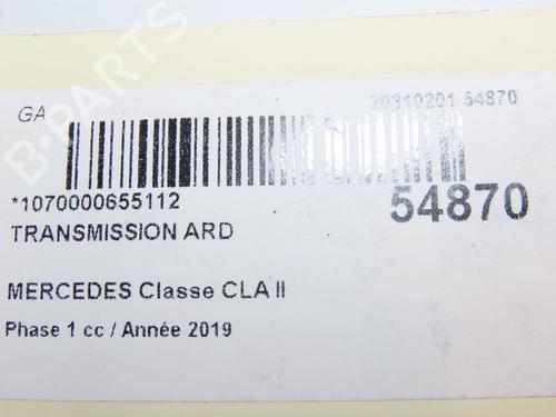 Right rear driveshaft MERCEDES-BENZ CLA (C118) AMG CLA 35 4-matic (118.351) | BP29345193M41
