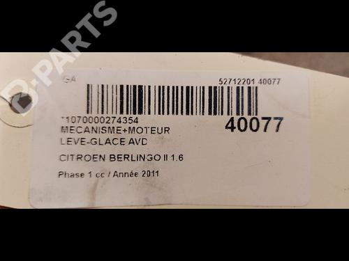 Front right window mechanism CITROËN BERLINGO MULTISPACE (B9) 1.6 HDi 90 | BP9613209C23 