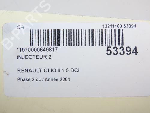 Used Injector RENAULT CLIO II (BB_, CB_) 1.5 dCi (B/CB08) (82 hp) 28828841