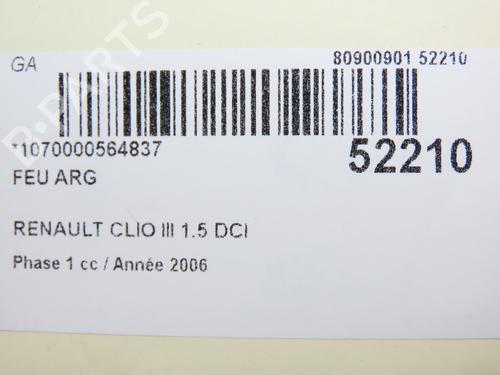 Venstre baglygte RENAULT CLIO III (BR0/1, CR0/1) 1.5 dCi (C/BR0G, C/BR1G) (68 hp) 28832776