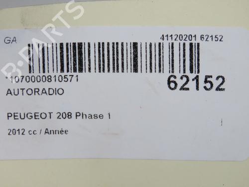 Used Radio Radio PEUGEOT 208 I (CA_, CC_) 1.6 HDi (92 hp) 40437887 40437887