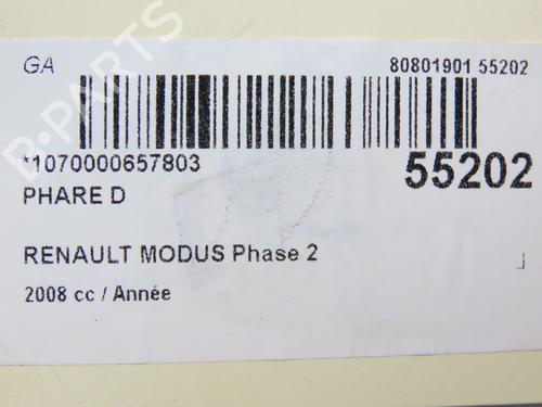 Used Right headlight Right headlight RENAULT MODUS / GRAND MODUS (F/JP0_) 1.6 (JP03, JP0B, JP0U, JP0Y, JP1G) (112 hp) 28969438 28969438