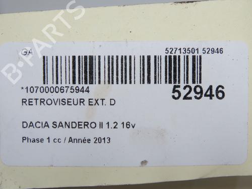 Used Right mirror Right mirror DACIA SANDERO II 1.2 (75 hp) 33770439 33770439