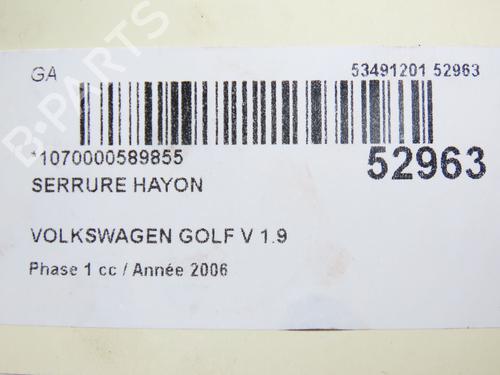 Tailgate lock VW GOLF V (1K1) 1.9 TDI | BP28832233C101 