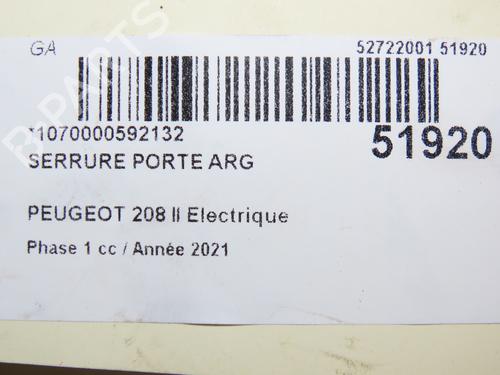 Rear left lock PEUGEOT 208 II (UB_, UP_, UW_, UJ_) e-208 | BP28969073C100 