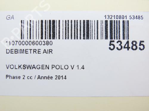 Mass air flow sensor VW POLO V (6R1, 6C1) 1.4 TDI | BP28966873M95 