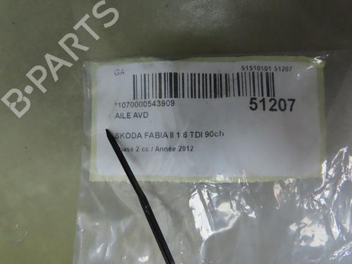 Used Right front fenders SKODA FABIA II (542) 1.6 TDI (90 hp) 28830893