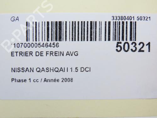 Used Left front brake caliper NISSAN QASHQAI I (J10, NJ10) 1.5 dCi (106 hp) 18926228