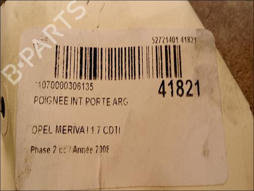 Used Rear left interior door handle OPEL MERIVA A MPV (X03) 1.7 CDTI (E75) (100 hp) 9617086