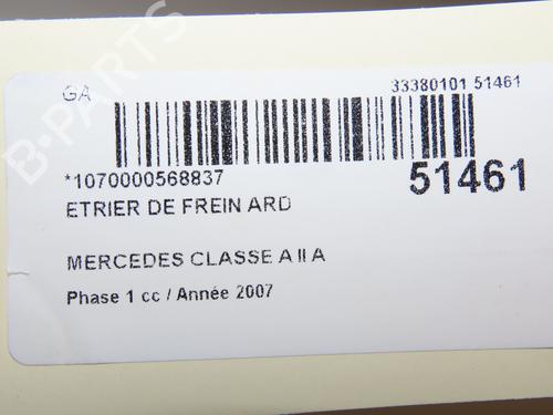 Right rear brake caliper MERCEDES-BENZ A-CLASS (W169) A 180 CDI (169.007, 169.307) | BP20340070M106