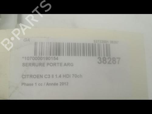 Used Rear left lock Rear left lock CITROËN C3 II (SC_) 1.4 HDi 70 (SC8HZC, SC8HR0, SC8HP4) (68 hp) 9603893 9603893