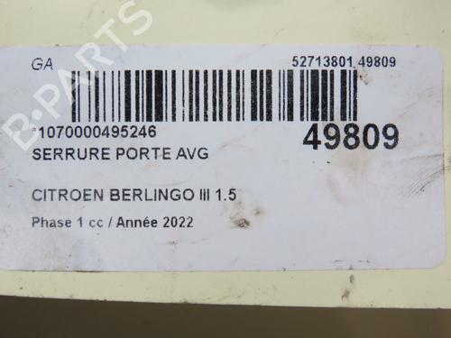 Front left lock CITROËN BERLINGO (ER_, EC_) 1.5 BlueHDi 100 | BP22692709C98 