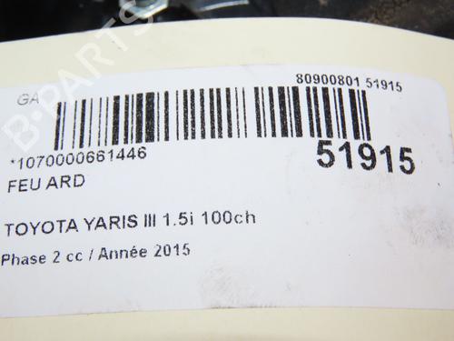 Used Right taillight TOYOTA YARIS (_P13_) 1.5 Hybrid (NHP130_) (101 hp) 29318812