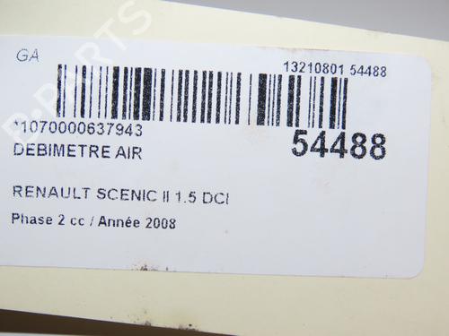 Used Mass air flow sensor RENAULT SCÉNIC II (JM0/1_) 1.5 dCi (JM1E, JM16) (106 hp) 28828804