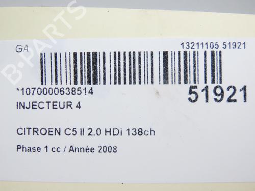 Injector CITROËN C5 III (RD_) 2.0 HDi (RDRHD8, RDRHDJ, RDRHR8, RDRHRJ) | BP28828863M100  - Image 5